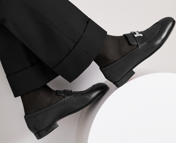 Mocassini HM Paris in pelle di capra nera