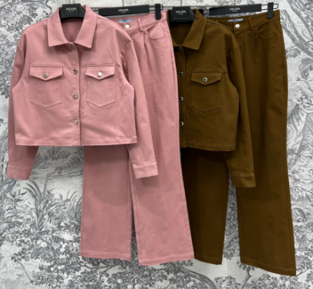 Prada 25 set Pink and Brown Cotton