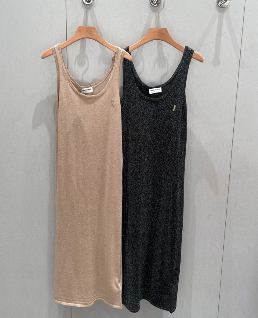 YSL 25 Round Neck Knitted Vest Dress Viscose Polyester 210355