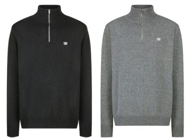 CELINE Embroidered Zipper Polo Sweater Wool Cotton