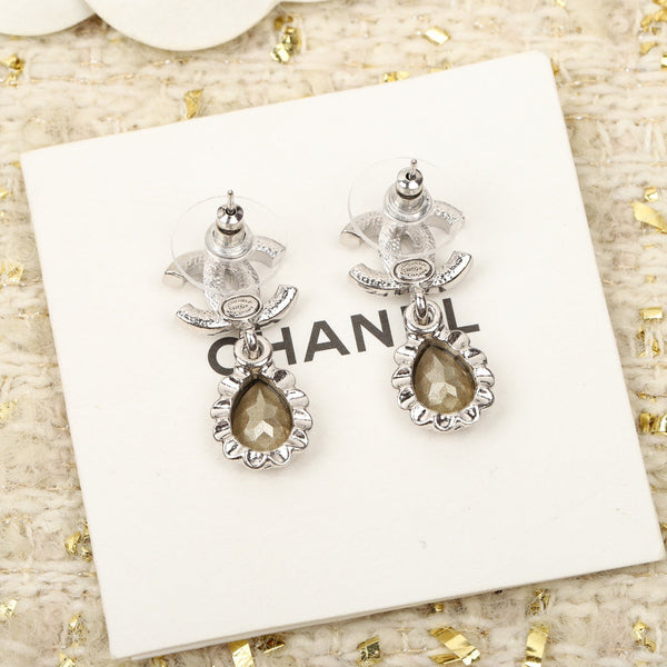 DOUBLE C DIAMONDS TEARDROP EARRINGS
