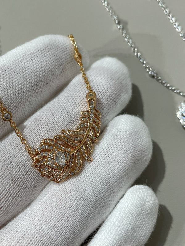 COLLANA CON PIUME DI PAVONE