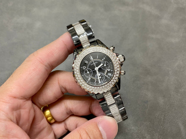 J12 34MM CHRONOGRAPH BLACK CERAMIC