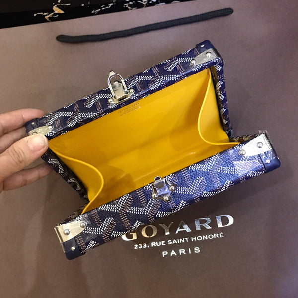 MINAUDIERE TRUNK BAG 17CM NAVY BLUE CANVAS