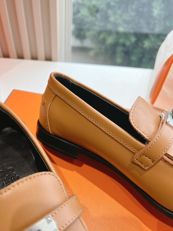 Mocassino Destin in pelle di capra marrone con dettaglio frange