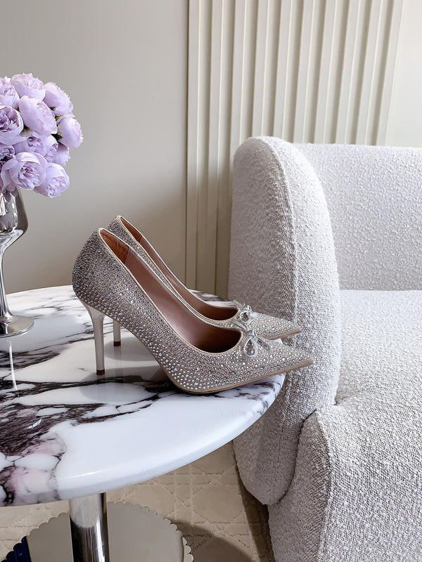 High-heels Pump Crystals 10cm Rose Cannelle With Crystals