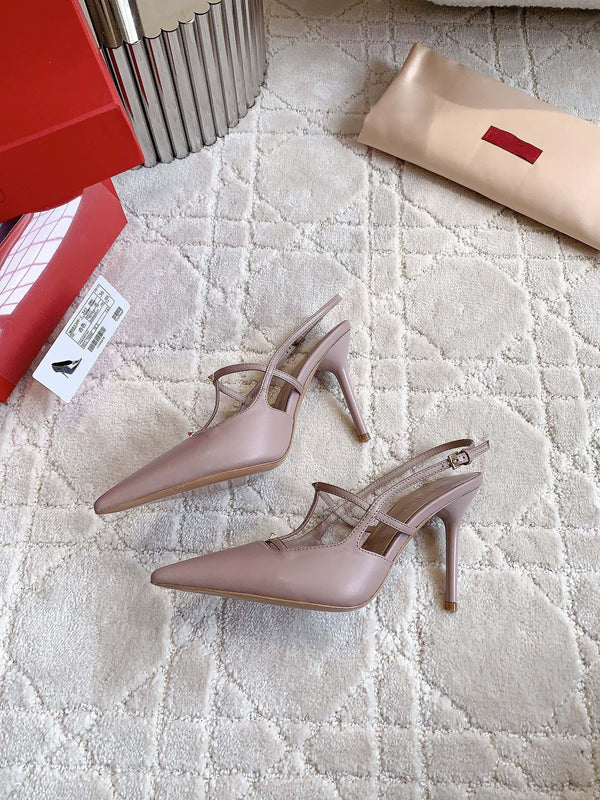 2 Rockstud Slingback 90mm Matte Rose Cannelle