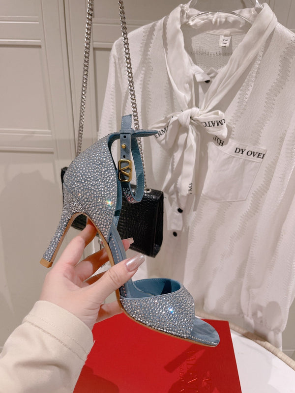 Vlogo Donna Tacco Alto Estivo 85mm Azzurro Chiaro