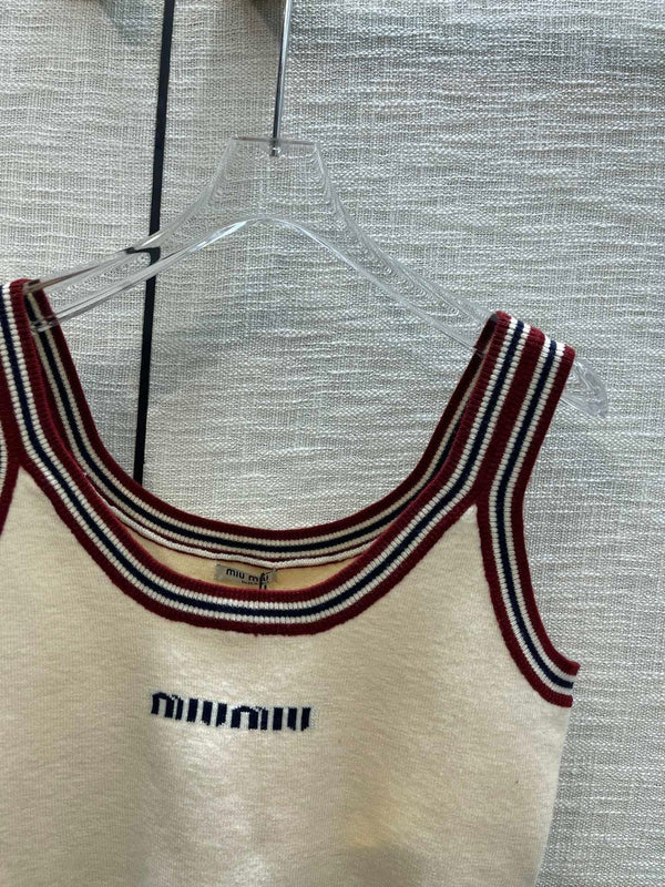Miu Beige Tank Top and Skirt