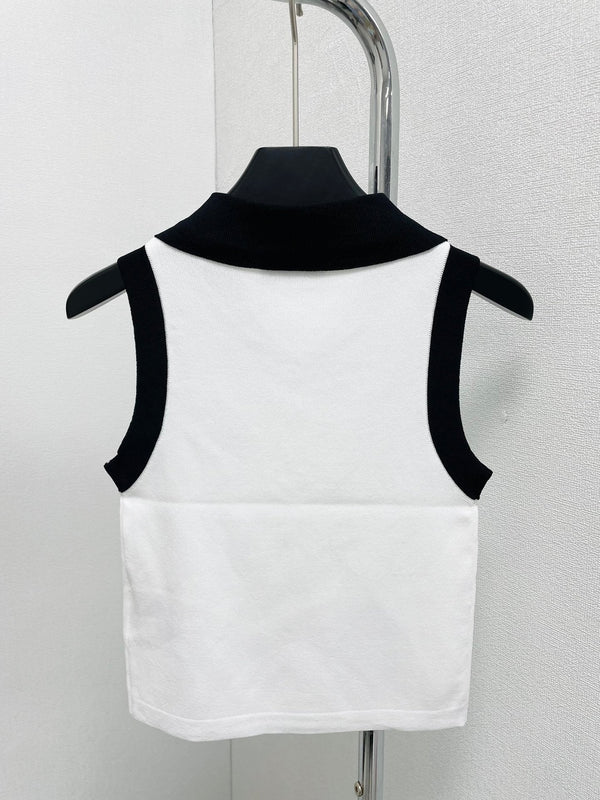 Gilet con risvolto in colore a contrasto Pra