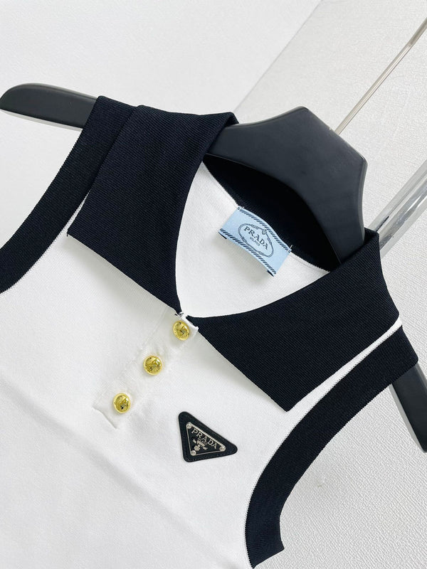 Gilet con risvolto in colore a contrasto Pra