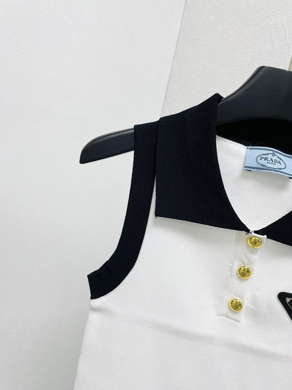 Gilet con risvolto in colore a contrasto Pra