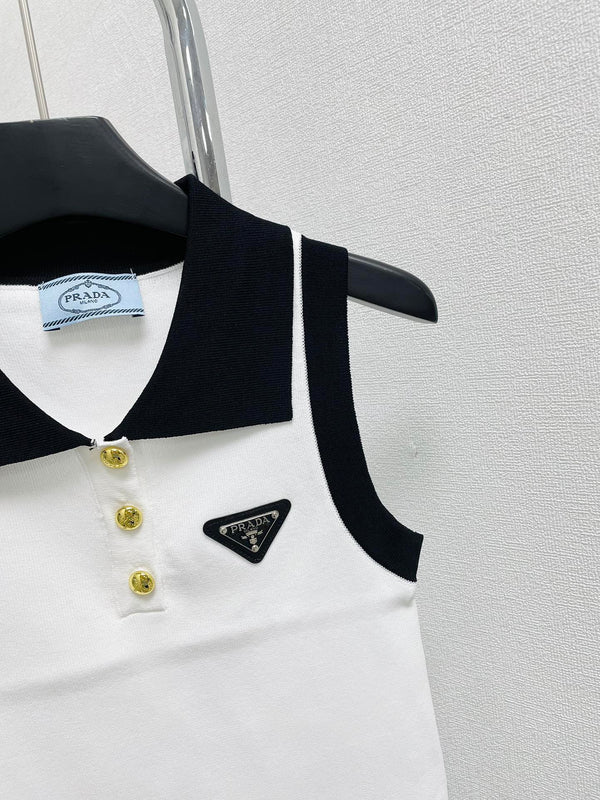 Gilet con risvolto in colore a contrasto Pra