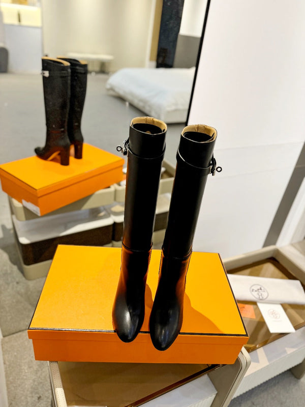 Stivale HM Story 85 in pelle di vacchetta nera 961673