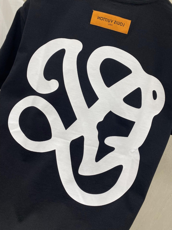 LV T-SHIRT IN BLACK COTTON 239616