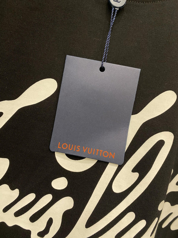 LV T-SHIRT IN BLACK COTTON 239616