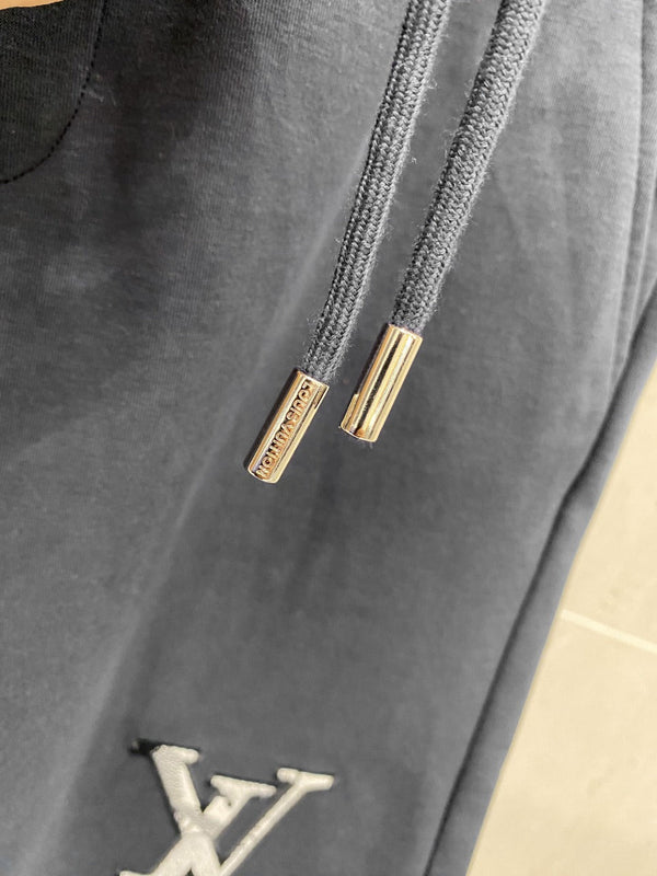 LV PANTALONCINI CASUAL IN COTONE ELASTICIZZATO GRIGIO SCURO 239610