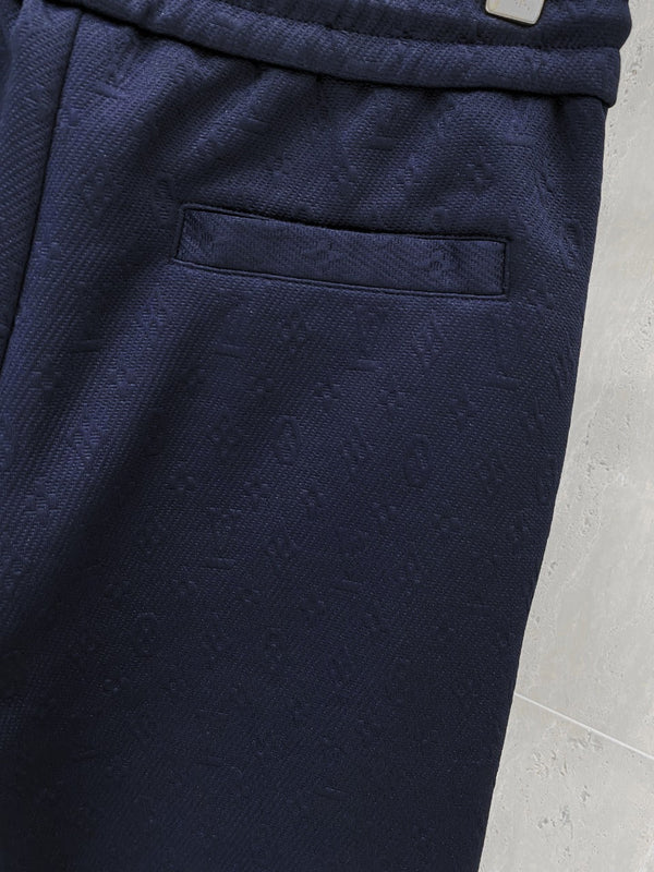 LV CASUAL SHORTS NAVY BLUE COTTON STRETCH FABRIC 239611