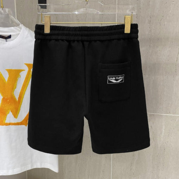 LV CASUAL SHORTS BLACK COTTON STRETCH FABRIC 239613