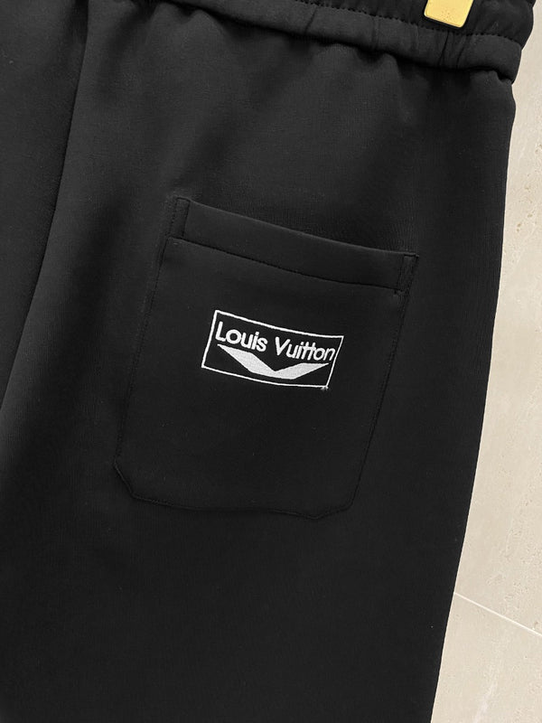LV CASUAL SHORTS BLACK COTTON STRETCH FABRIC 239613