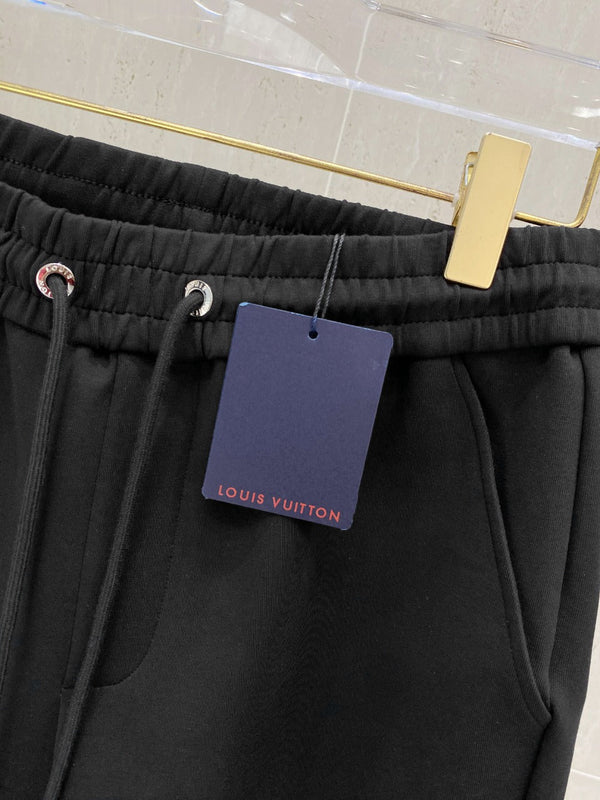 LV CASUAL SHORTS BLACK COTTON STRETCH FABRIC 239613