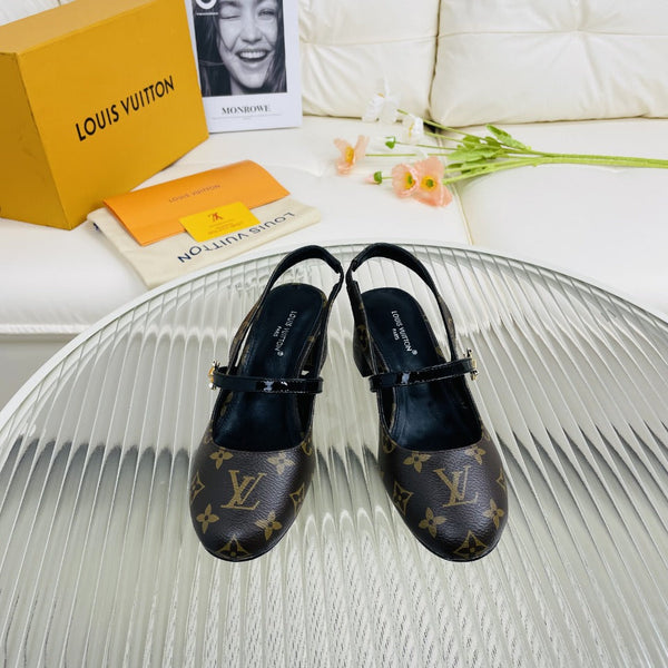 LV Slingback Dark Brown Lambskin