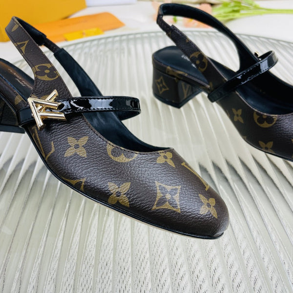 LV Slingback Dark Brown Lambskin