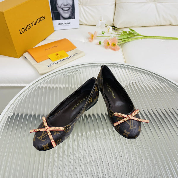 LV Nina Doll Shoes Dark Brown Monogram Cowhide