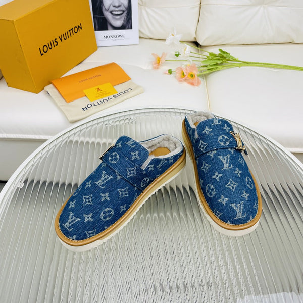 LV Mule Blue Monogram Lambskin