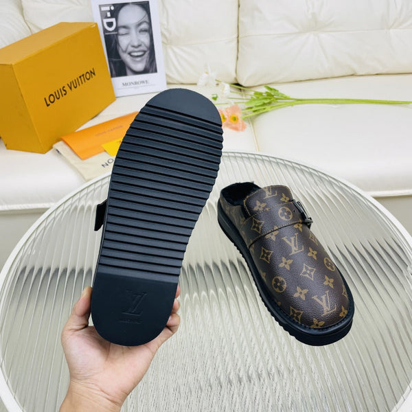 LV Mule Dark Brown Monogram Lambskin