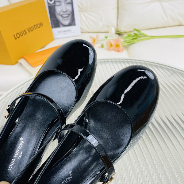 LV Medium-Heel 35mm Pumps Glossy Black Lambskin