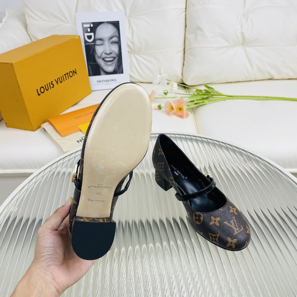 LV Medium-Heel 35mm Pumps Dark Brown Lambskin