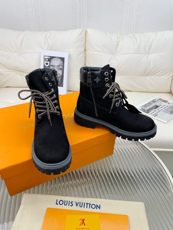 LV x Timberland Ankle Boot 50mm Black Nubuck Leather