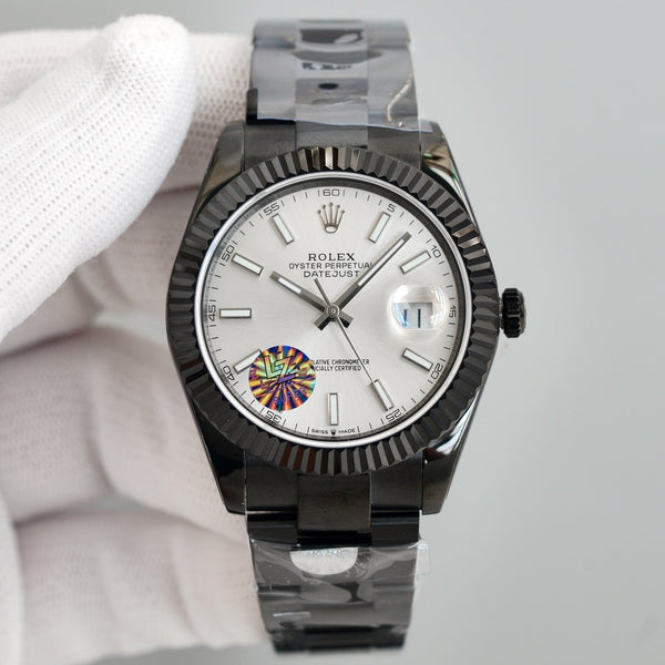 DATEJUST 41MM PERSONALIZZATO QUADRANTE BIANCO PVD NERO