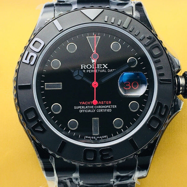 YACHT-MASTER 40 NERO PVD ROSSO GUSTO