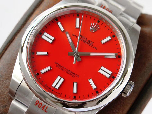 OYSTER PERPETUAL 41 STAINLESS STEEL RED DIAL