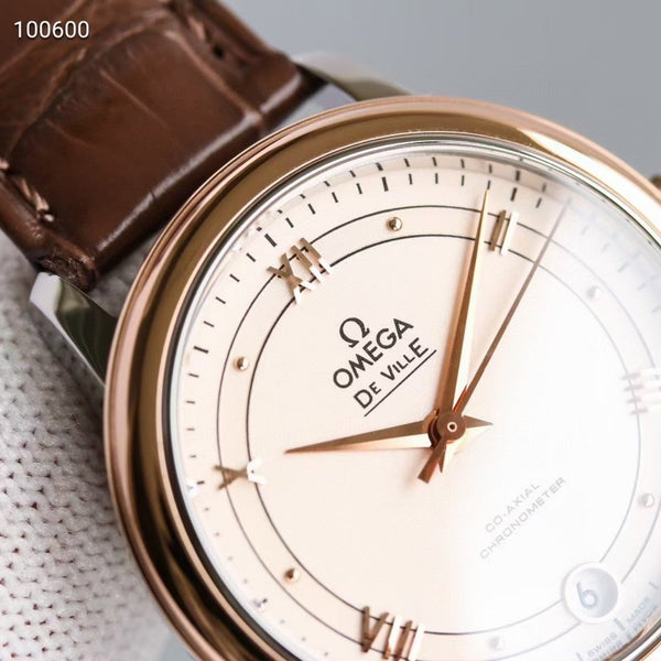 DE VILLE PRESTIGE 36MM ROSE GOLD CASE WHITE DIAL