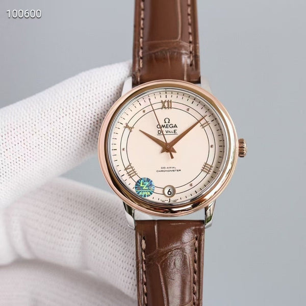 DE VILLE PRESTIGE 36MM ROSE GOLD CASE WHITE DIAL