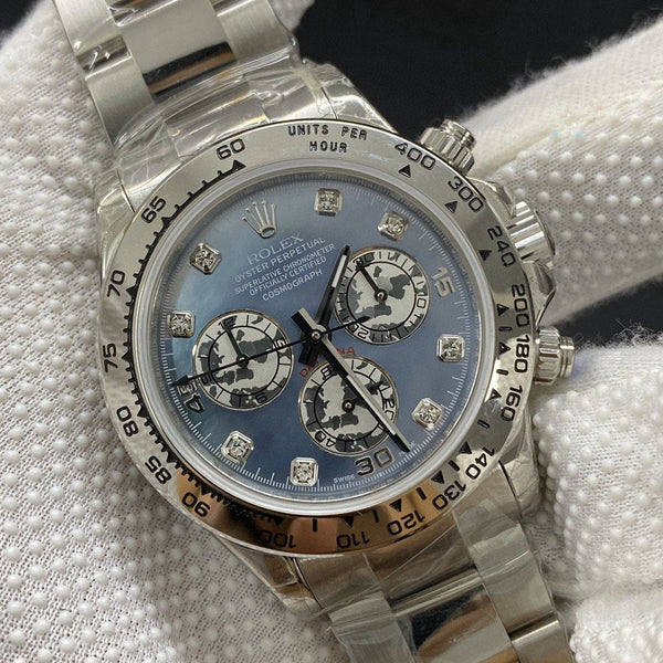 DAYTONA STAINLESS STEEL CUSTOM MOP DIAL DIAMOND NUMERALS