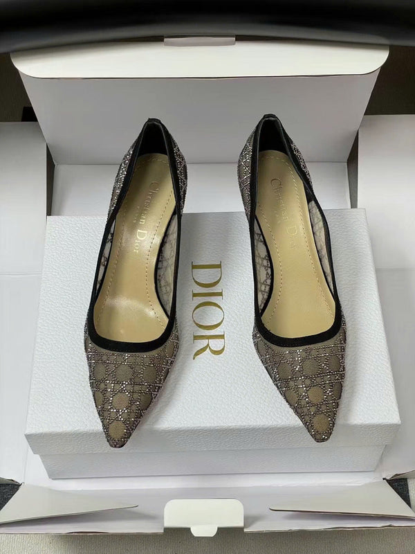 CD Capture Pump 10cm in Black and Nude Mesh