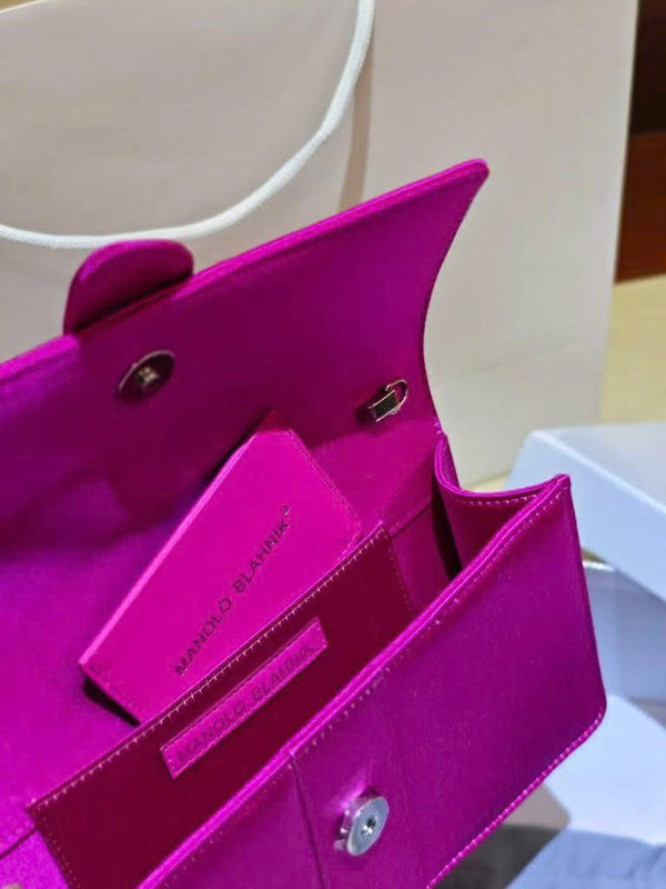 Pochette in raso decorato Manolo Capri in viola