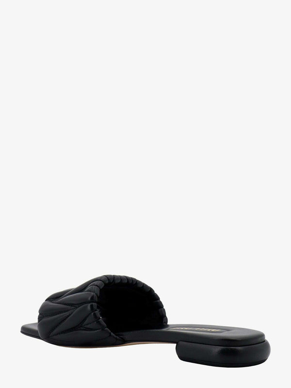 Miu Sandal Black Matelassé Leather