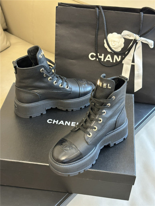 CC Boot Black Grained Calfskin