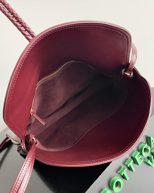 BV Liberta Crossbody Bag Buckle 30cm Barolo Red Cowhide