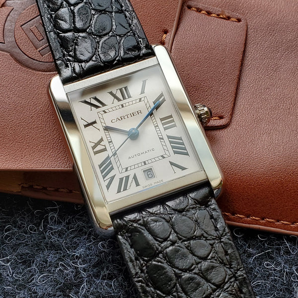 TANK SOLO XI 41 CASSA IN ACCIAIO CINTURINO IN PELLE NERA 