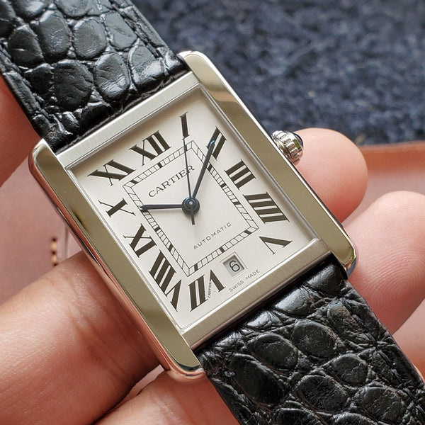 TANK SOLO XI 41 CASSA IN ACCIAIO CINTURINO IN PELLE NERA 