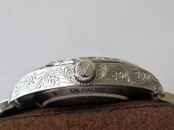 MILGAUSS 40MM STAINLESS STEEL ENGRAVED CASE BLUE DIAL