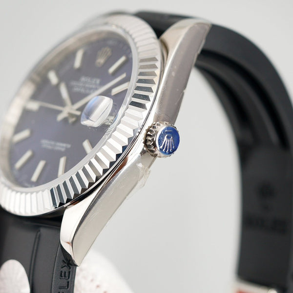 DATEJUST II 41MM STAINLESS STEEL BLUE DIAL RUBBER STRAP
