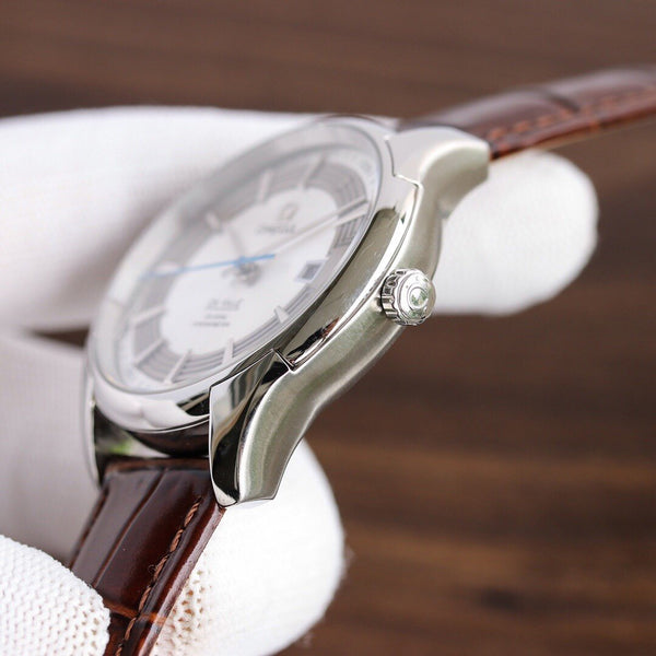 DE VILLE HOUR VISION 41MM STEEL CASE LEATHER STRAP