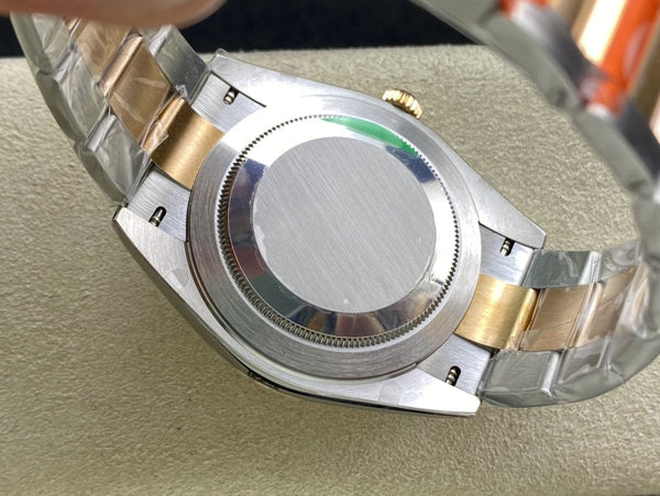 DATEJUST 41MM SMOOTH BEZEL GOLD STEEL GREY DIAL